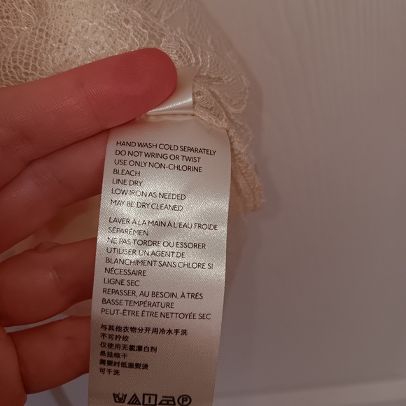 Free People Secret Admirer Mock Neck  Cream Lace Top. Size S. - Picture 14 of 15